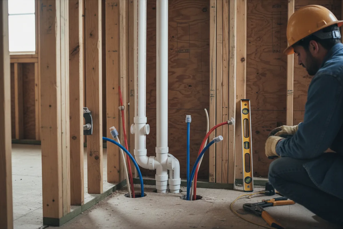 Drain and supply rough-in during Leak Detection in Kingston
